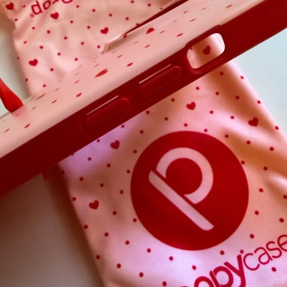 Loopy Pink with Red Hearts Case - Picture 5 of 6